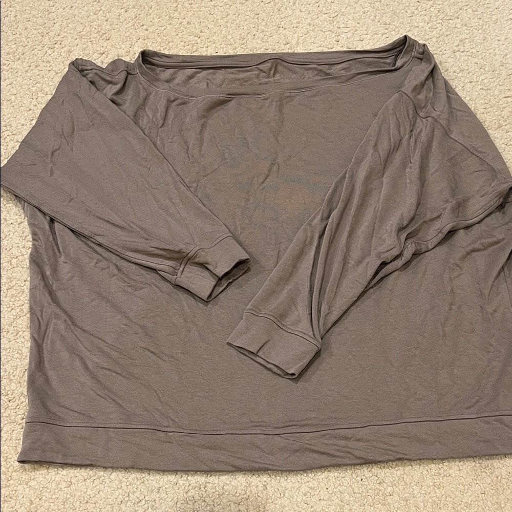 Lululemon Be Calm Casual Long Sleeve Top in Taupe
